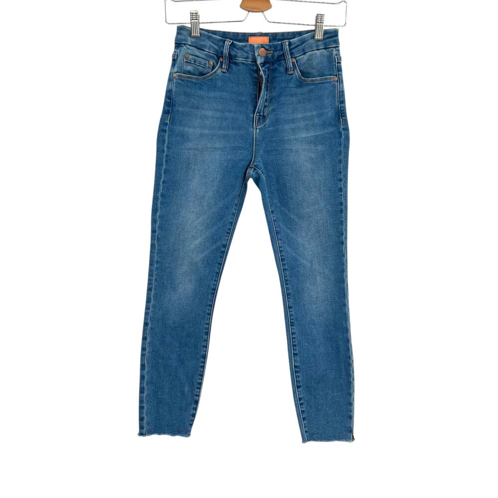 Mother Denim The Insider Crop Step Fray Jeans Not Rough Enough Blue Size‎ 25